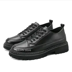 [ cuci gudang ] Sepatu pantofel pria kerja kantor Oxford kantor hitam shoes terlaris sepatu formal docmart cowok kulit Black Karet