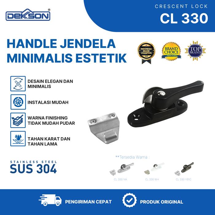 Gambar DEKKSON Crescent Lock Kunci Jendala Geser Alumunium CL 330 - Hitam dari Dekkson Official Shop Kota Administrasi Jakarta Barat Tokopedia