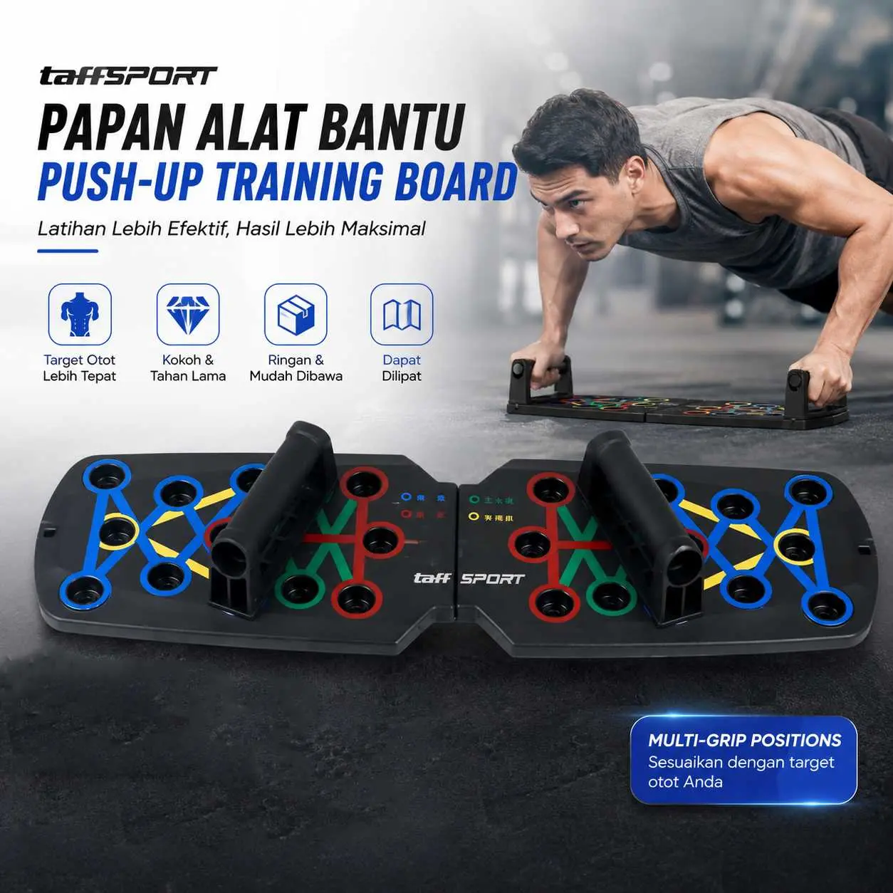 TaffSPORT Papan Alat Bantu Push-Up Training Board Portable - A603