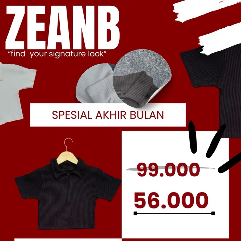 Croptop Korean Ziper Kerah | Atasan Wanita