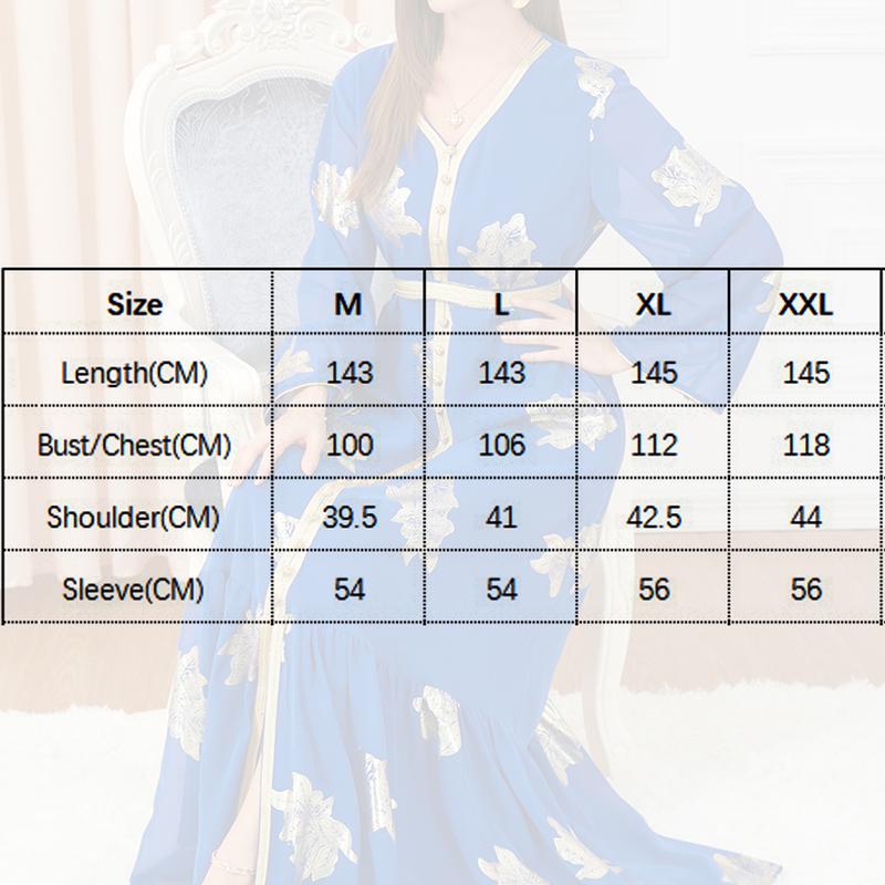 Product Introduction of Baju Raya Middle East Dubai Muslim women's clothing with belt abaya fashion high-end hot stamping dress 0