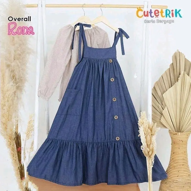 One Set Anak Perempuan Remaja Tanggung Umur 7-15 Tahun Rona Kids Set Overall Bahan Katun Square Mix Supernova Gamis Anak Perempuan Kekinian Setelan Anak Perempuan Jalan jalan Terlaris Viral
