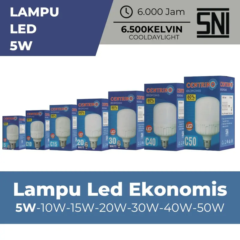 [COD 1 PAK] 5 Watt 10 Pcs - Lampu LED Jumbo Tabung Cahaya Putih E27 Garansi 1 Bulan / Lampu LED Murah 3