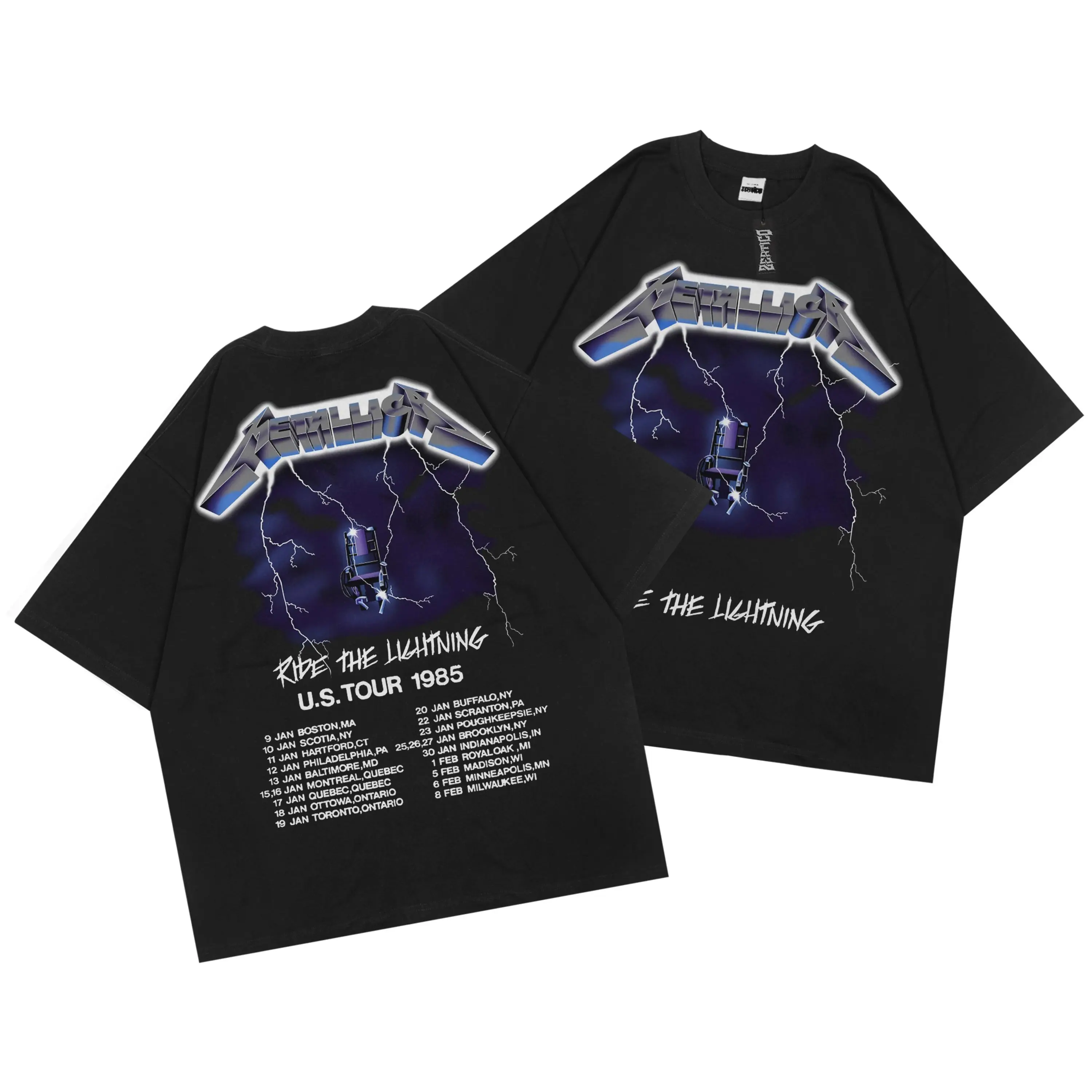 Zertico Kaos Band METALLICA BLACK Pria Wanita Cotton Combed 30s