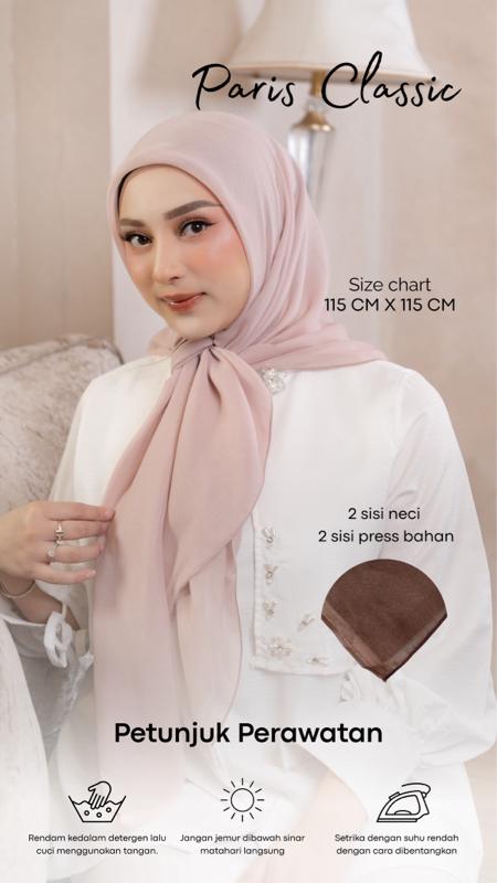 Nathelabel - Plain Paris Classic (Paris Jadul Hijab Segiempat)
