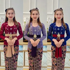 Kebaya Terbaru Kebaya Payet Bunga Wisuda Mutiara Moderen Strait Mewah Premium Brokat Wanita// Atasan Tradisional Wanita Kutubaru Lengan Panjang Dress Wanita Mewah Kerja