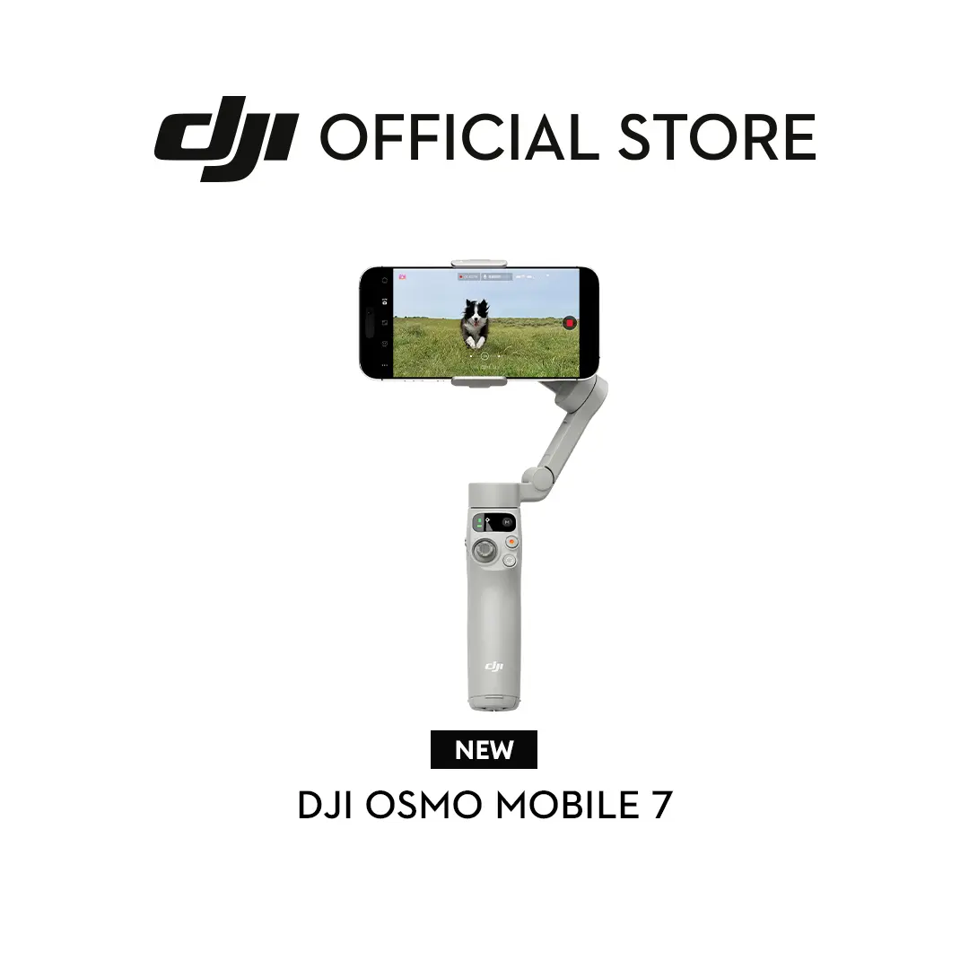 DJI Osmo Mobile 7 - Native Tracking | 3-Axis Stabilization | Built-In Extension Rod &Tripod | 10-Hour Battery Life