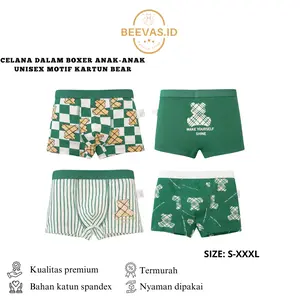 Beevas.id BX1505 Boxer Celana Dalam Pendek Anak-anak Unisex CD katun Motif Kartun Bear Beruang Lucu Fashion