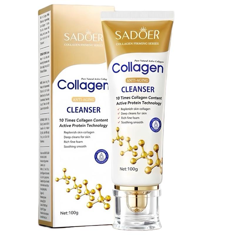 SADOER Sữa Rửa Mặt COLLAGEN 100g Skincare Hỗ Trợ Làm Sạch Da Dịu Nhẹ Kiềm Dầu Sạch Lỗ Chân Lông Trắng Sáng Đều Màu Chăm Sóc Da Mặt