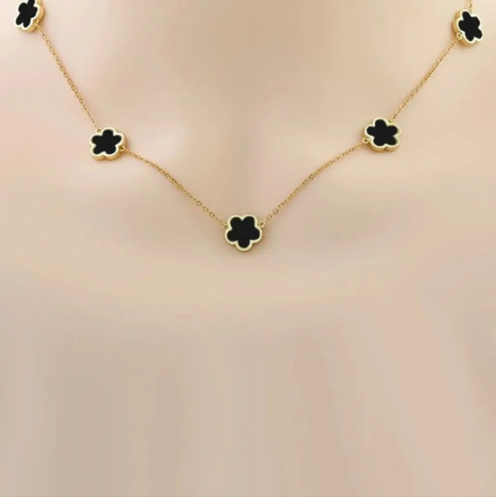14Kalung Bunga HITAM  5Kecil