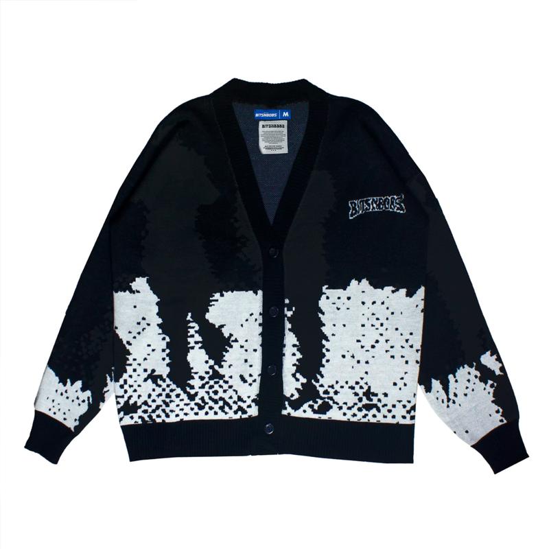Bitsnbobs76 Cardigan Knitwear Rave Sweater Pria Wanita Hitam Motif ...