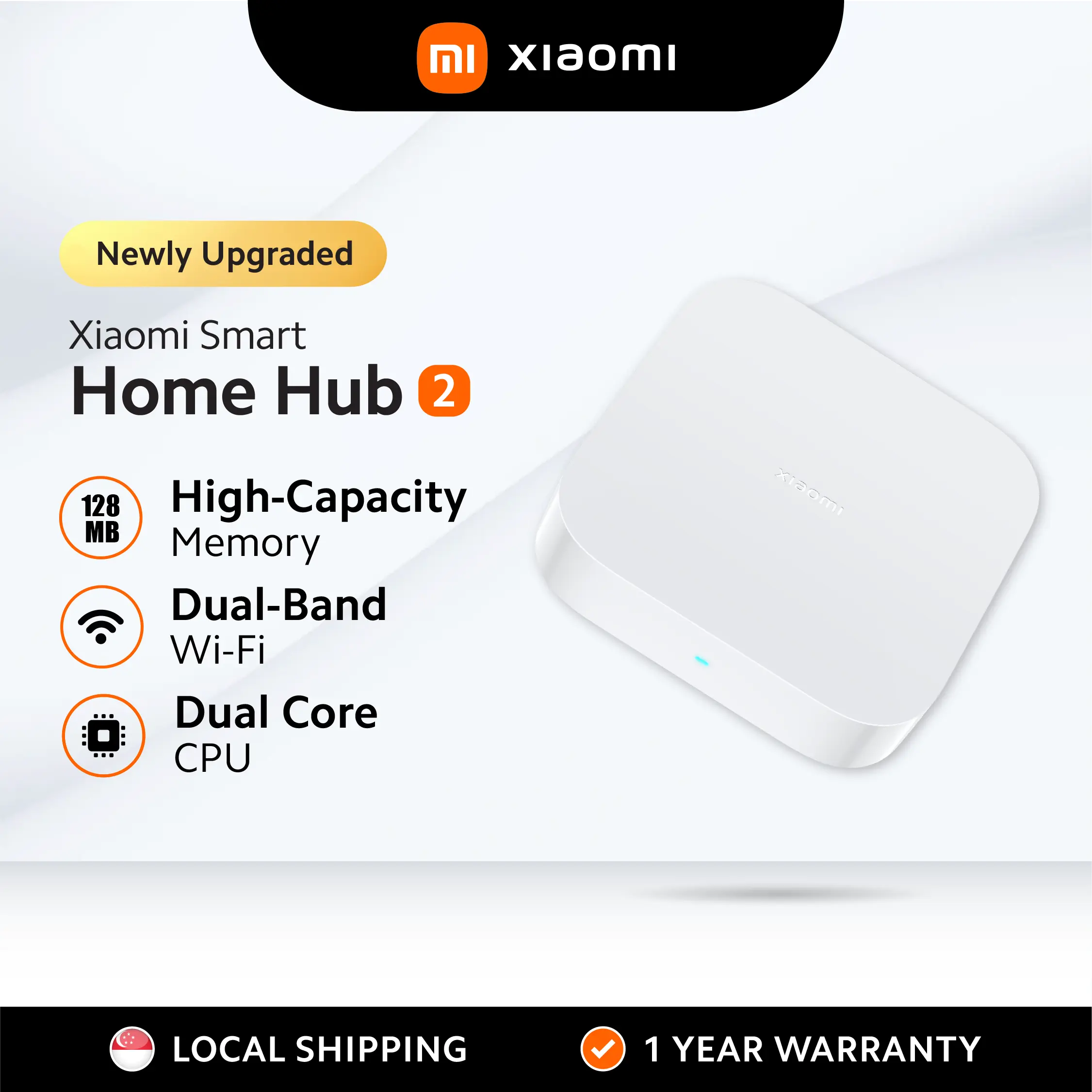 Xiaomi Smart Home Hub 2 | Zigbee 3.0, WiFi 2.4G/5G, Bluetooth Mesh | Smart Home Gateway with Ethernet Support