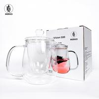Gambar MERKO Brew Vision Tea pot 500ml infusur - Blirik wadah seduh teh full kaca dengan gagang dan tutup dari Maharaja Coffee Kota Administrasi Jakarta Pusat 1 Tokopedia