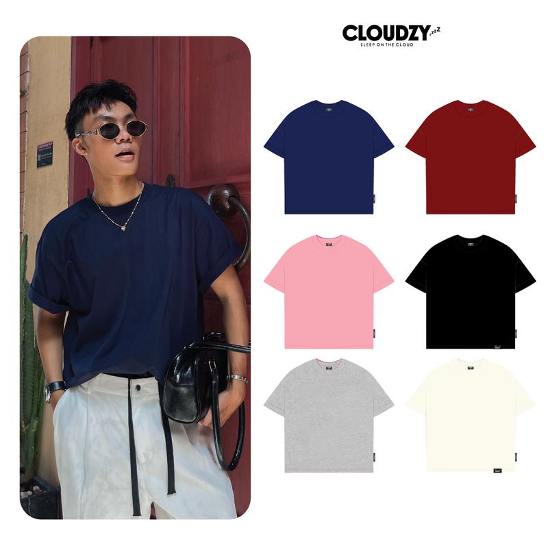 Áo thun Boxy nam nữ tay lỡ phông BOXY TRƠN unisex form boxy Cloudzy local brand cổ tròn 100% cotton