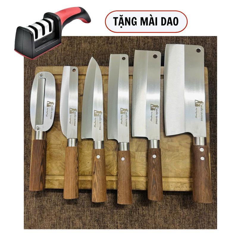 (Mua 5 tặng 2) Bộ 5 dao thép trắng Nhật 420HC  không han gỉ, độ cứng cao lên tới 58HRC ,bảo hành 24 tháng ( khâu trắng )