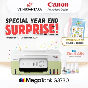 Printer Wifi CANON G3730 Hijau Print Scan Copy - Original & Garansi Resmi - Printer MegaTank Pengganti G3000 L3150 L3250 415 515 580