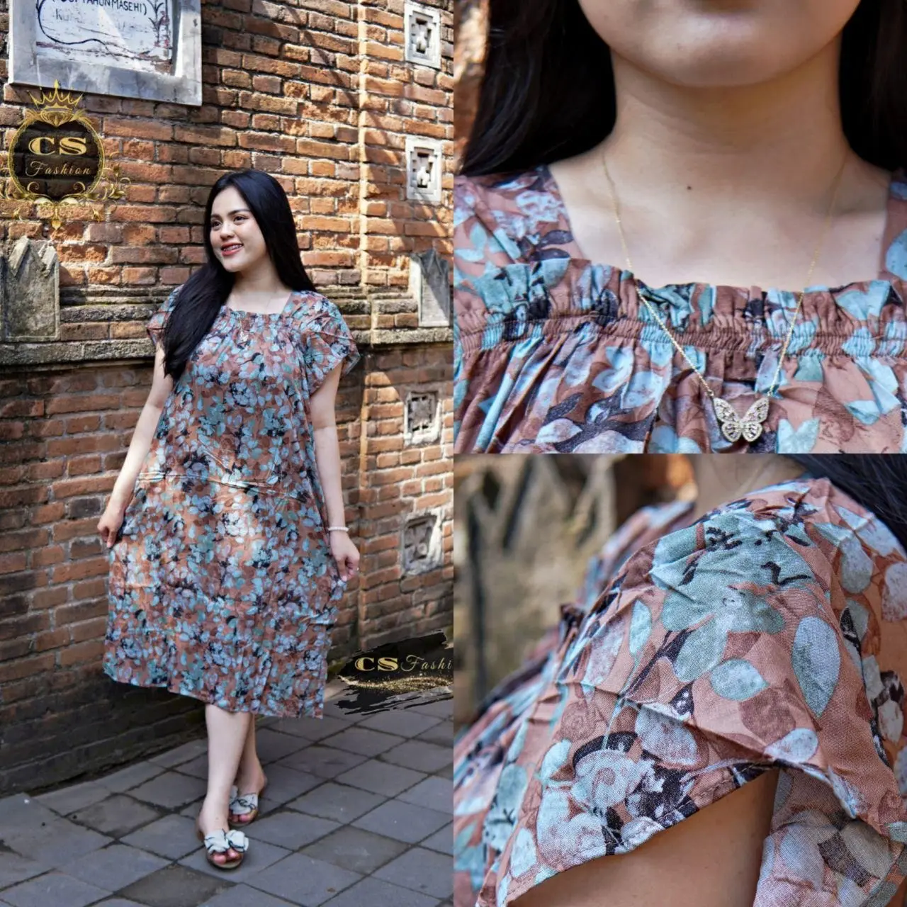 Faniya Dress Daster Nyaman Matt Rayon Motif Bumil Friendly - Wanita Busui Fit