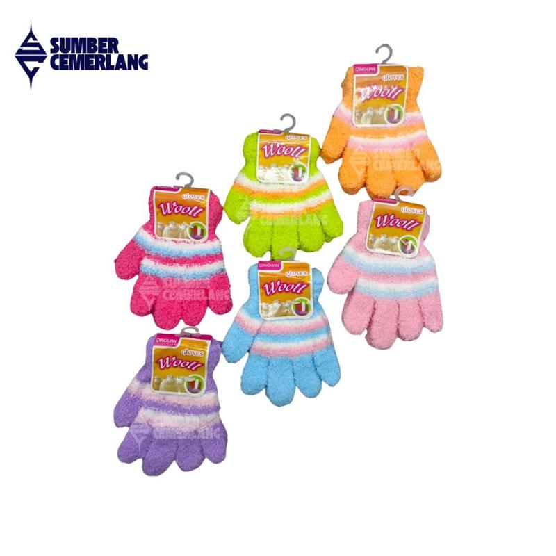 Sarung Tangan Anak Perempuan Bahan Rajut Woll 2
