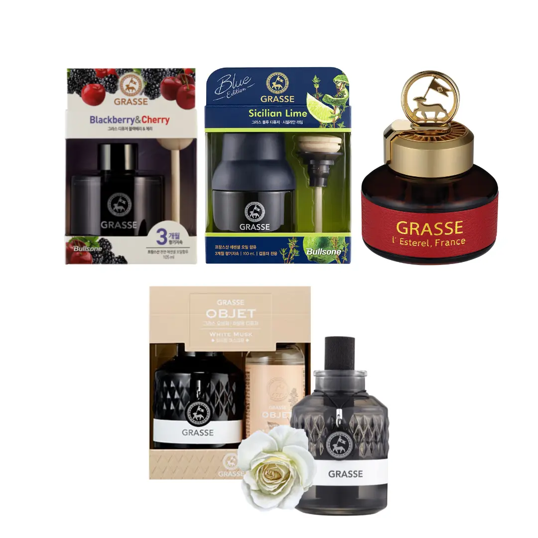 BULLSONE Grasse Diffusers - Aromatherapy Air Fresheners, Air Fresherner for Cars and Home. Essential Oils.