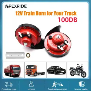 2 PCS 100 DB Klakson Keong Waterproof Snail Horn 12V Klakson Keong Suara  Mobil Waterproof Kuat High Power Doble Suara Untuk Mobil Sepeda Motor Kendaraan Listrik Mereparasi Anti Air Merah Original