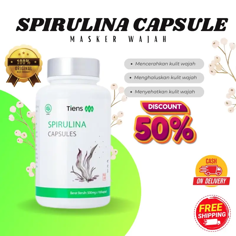 Spirulina Tiens perawatan masker mencerahkan wajah 0