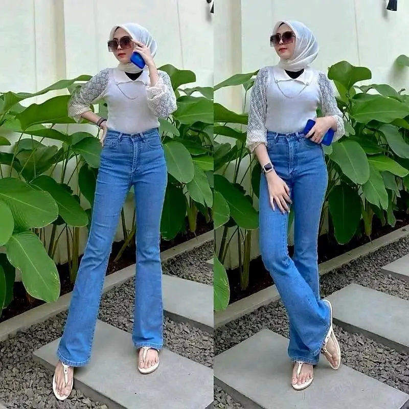 COD celana panjang hw cutbray celana panjang wanita kekinian Quality premium highwaist cutbray tebal dan melar terbaru pants jeans cut bray ootd outfit korea pas flare 1
