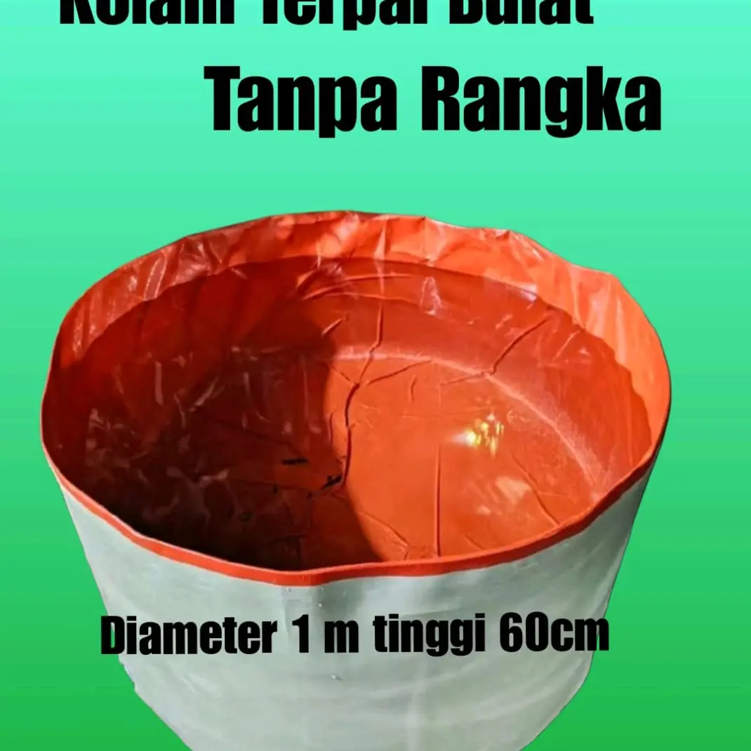 Kolam Terpal Bulat Tanpa Rangka Diameter 1 m/100cm Tinggi 60cm Untuk Budidaya Ikan Lele Nila Gurame Gabus Udang Belut Dll