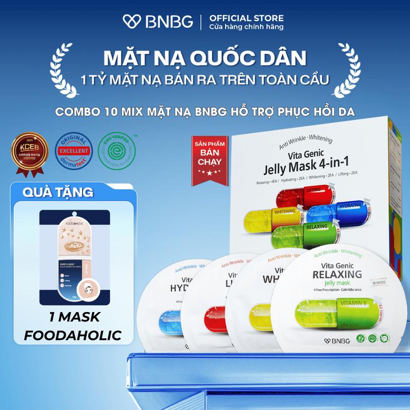 (Live) Combo 10 Mặt Nạ BNBG Mix Hỗ Trợ Phục Hồi Da BNBG Vita Genic Jelly Mask 30mlx10