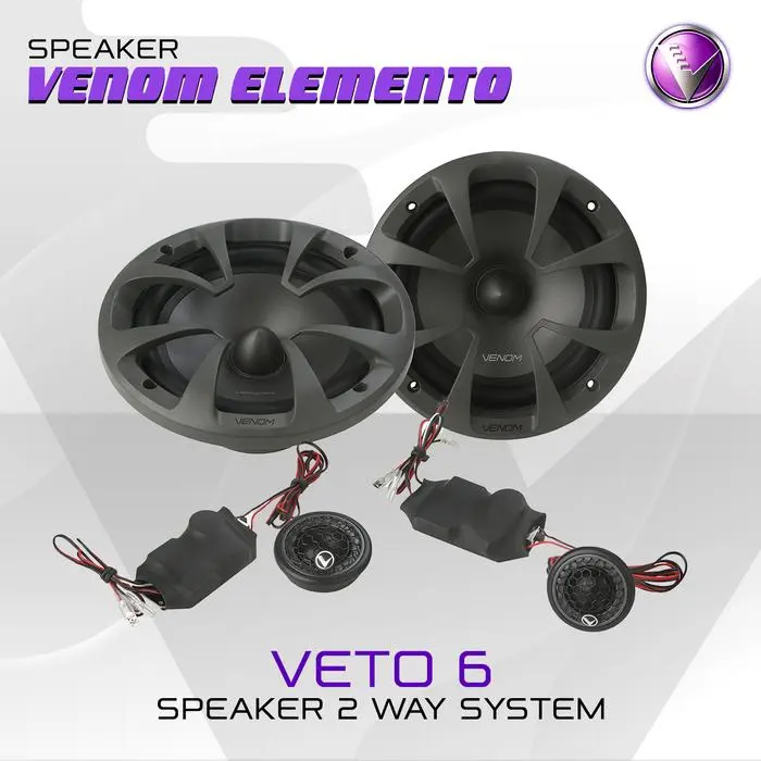VENOM Elemento Speaker Mobil Split 2-Way VETO 6 Ukuran 6.5 Inch