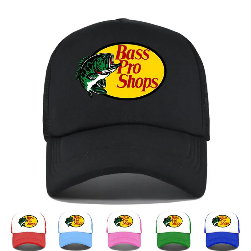 2025 Dragon Year New Hot-Selling Floral-Print Mesh Cap Bass Strange Fish Hot Stamping Baseball Cap Men's Fishing Peaked Cap Women's Breathable Mesh Sun Hat Sports Outdoor Hat