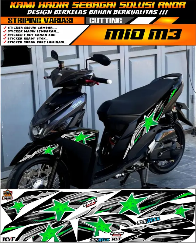 STRIPING VARIASI MIO M3 BINTANG THAILAND , STICKER MOTOR Motorcycle 3