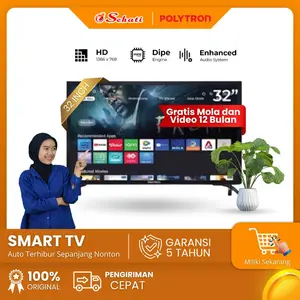 (COD + Gratis Packing Kayu) POLYTRON 32 INCH SMART TV PLD 32CV2269/32CV1869 LED - Garansi Resmi 5 Tahun
