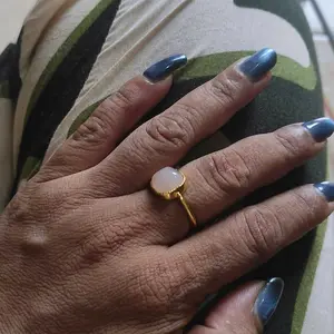 Cincin giok kotak hijau dan putih korean style anti karat