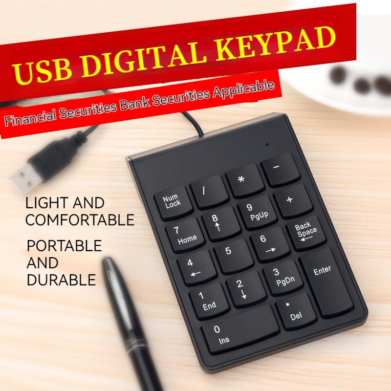 Wired USB Digital Keyboard Numeric Keyboard 18 Keys Keypad Slim Mini Number Pad Computer Key