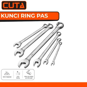 CUTA Kunci Ring Pas Combination Spanner Wrench Dropped Froged Kelas Industri 8-24mm