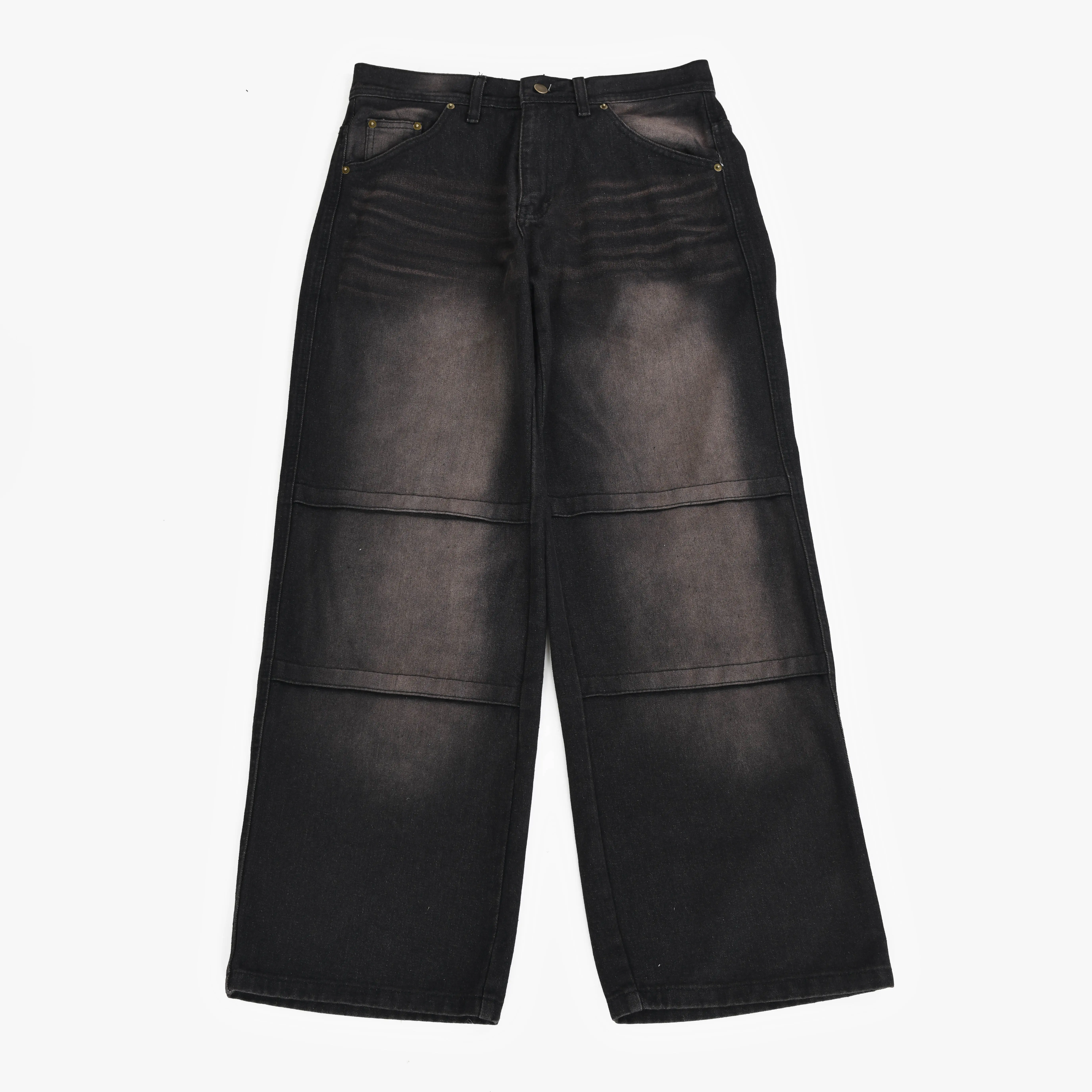 Pluviophile - Celana Baggy Jeans Wide Leg Biothink Retro Strip