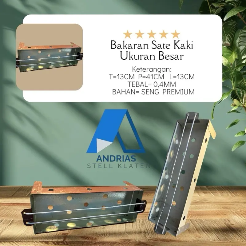 BAKARAN SATE KAKI TEBAL 0,4mm Kaki/ Bakaran Sate Kaki/ Bakaran Sate Murah/ Bakaran Bakso/ Bakaran Ayam/ Bakaran Jagung/ Alat Panggang 2