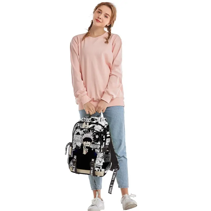 NEW Tas Ransel Jujutsu Kaisen Gojo Dan YujixSukuna Tas Ransel Dengan Full Print Tas Terkini Backpack Sekolah fasion Wanita 5