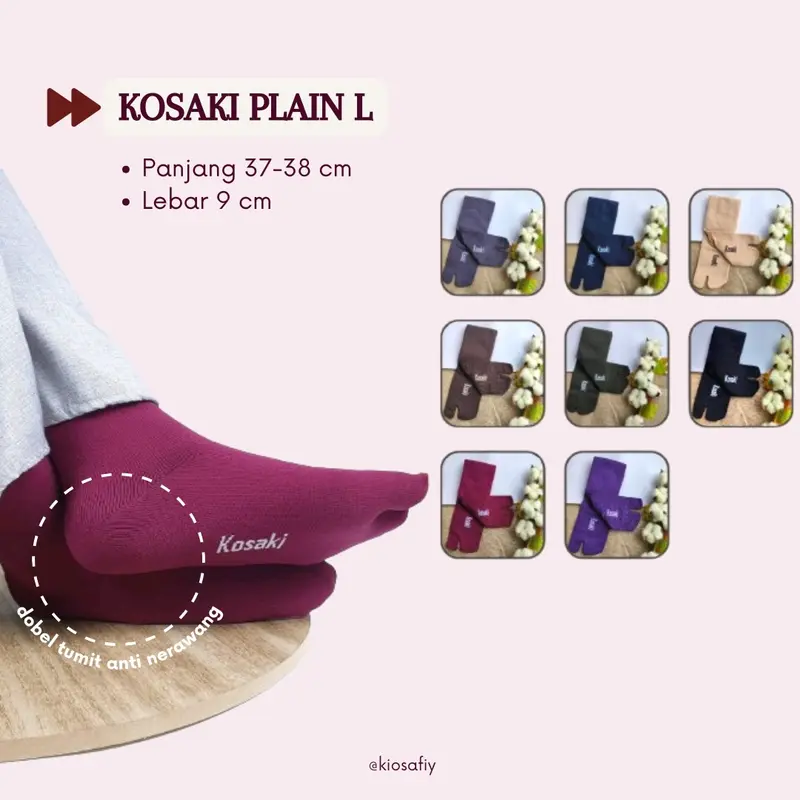 Kosaki Plain Size L - Kaos Kaki Jempol Polos Premium 0