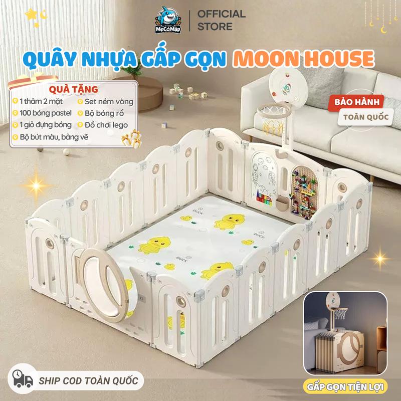 Quây Cũi Cho Bé Gấp Gọn New 2026 Quây Cũi Nhựa Kèm Cột Bóng Ghép Hình Thảm Bóng Giỏ Bóng Nhựa Nguyên Sinh An Toàn