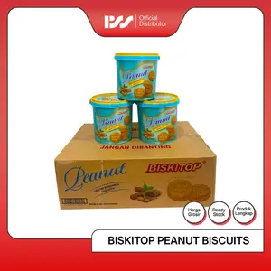 PSS Biskitop Peanut Bulat PVC 400gr | Biskuit Kering Bulat Renyah