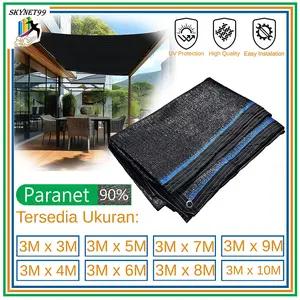 Jaring Paranet 90% Jahit List Pinggir Mata Ayam Net Sunshade Penutup Tenda Bayangan Tanaman Lebar 3 Meter 3x3 - 3x10M