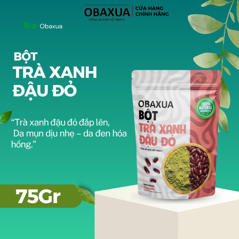 Obaxua - Bột Trà Xanh Đậu Đỏ Nguyên Chất Sạch Mịn Size Nhỏ Túi 75Gr Lý Tưởng Cho Người Yêu Thích Sự Tự Nhiên