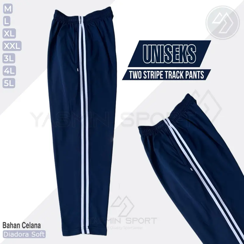 Celana Training Olahraga Two Stripe Panjang Pria Wanita reguler - Bigsize / Celana Panjang Sport Jogging Uniseks Jumbo