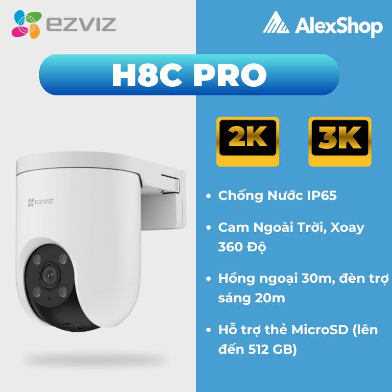   3-5M  Camera WiFi Ngoài Trời Ezviz H8C Pro 2K   2K+   3K  Xoay 360 Đàm Thoại 2 Chiều - Chính Hãng Camera Ngoài Trời 