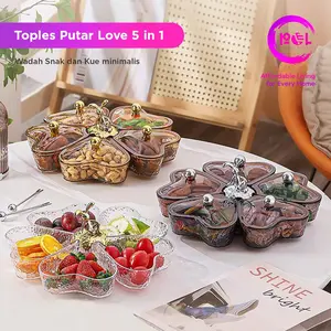 [POL] COD Toples Love Putar 5 in 1 | Tempat Snack Minimalis | Wadah Makanan | Toples Ruang Tamu
