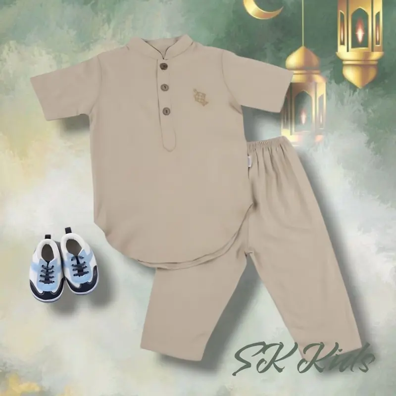 Setelan Koko Anak Laki-Laki Usia 6 Bulan-10 Tahun Bahan Katun - Muslim - Baju Nyaman Pendek 3