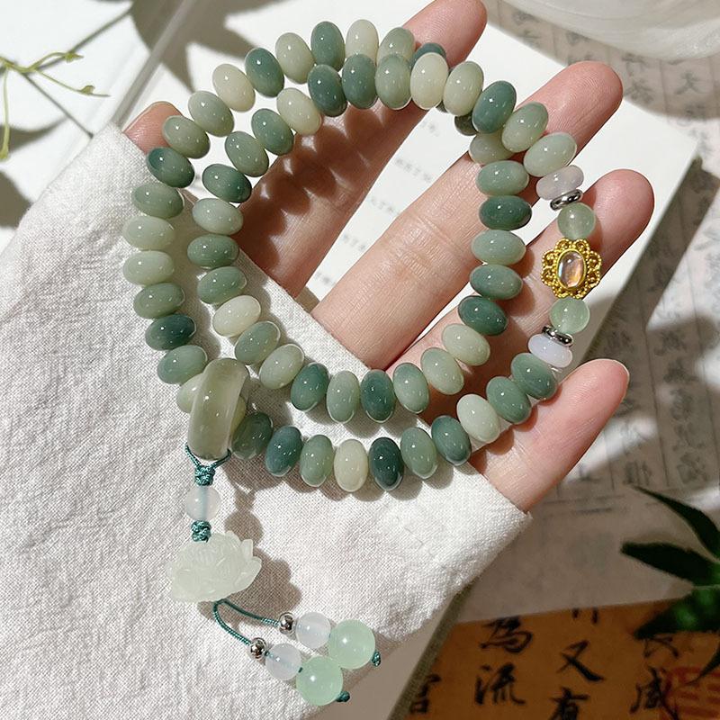 [Lục Thanh Liên] Vòng Hạt Bồ Đề Tự Nhiên Size 6x9mm Có Charm Ý Nghĩa Mang Lại Bình An, May Mắn, Cát Tường - Đeo Đẹp Nịnh Tay - V0065