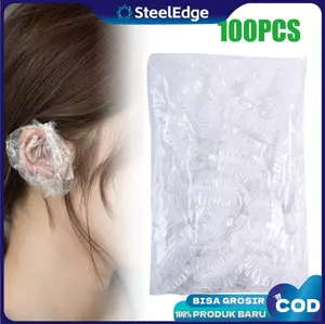 100PCS/Set Penutup Telinga Mandi Plastik Anti Air Sekali Pakai Untuk Cat Rambut Alat Bantu Kecantikan Tanpa Ribet