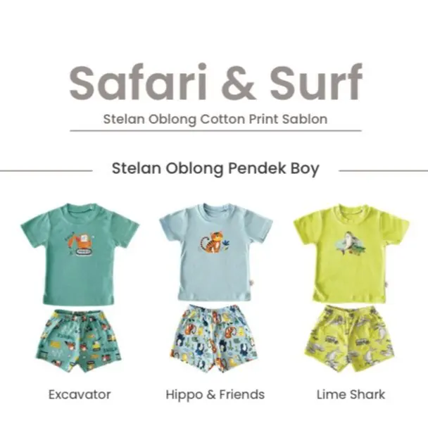 3PCS || Setelan Baju Anak Bayi Libby Cotton TIPIS (( PENDEK )) SNI . 0